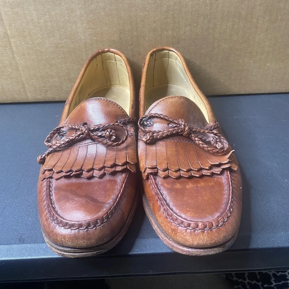 Allen Edmonds Woodstock Shoes Mens Size 10.5 D Brown Kiltie Tassel Loafers USA